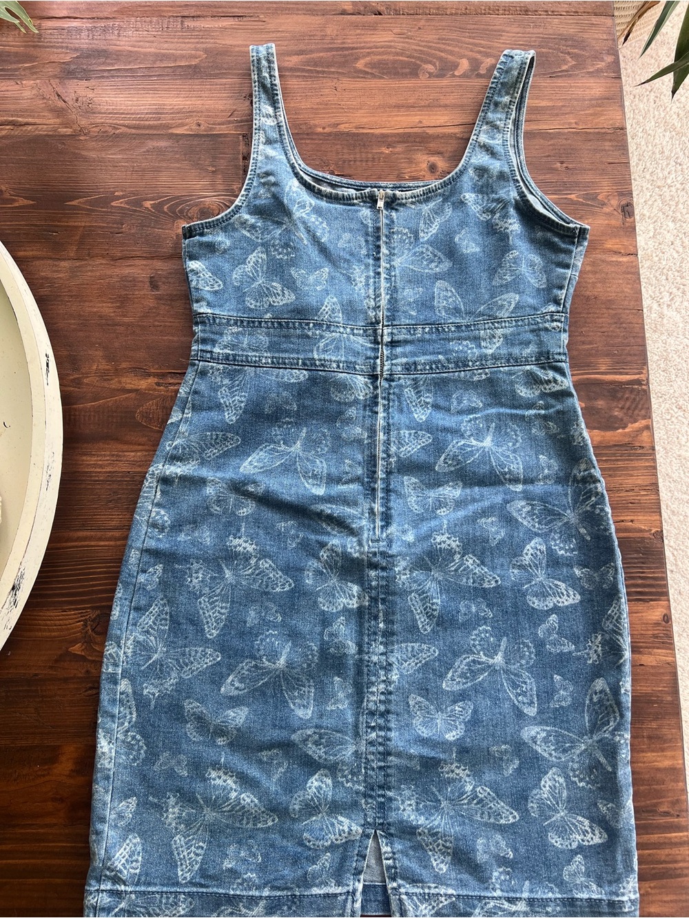 No Boundaries Blue Denim Butterfly Midi Dress